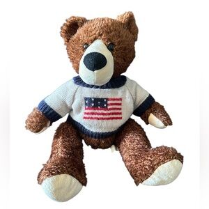Bear Forces of America USA Flag Sweater Brown Bear Ralph Lauren Patriotic 11”
